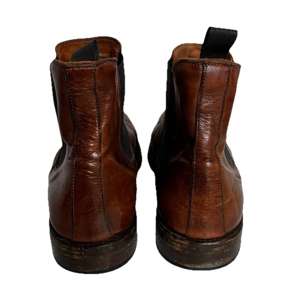 Frye Men's 9.5M‎ Brown Cognac Chelsea Boot Made In Italy